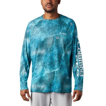 Columbia Muške Majice S Kapuljačom - Super Terminal Tackle Long Sleeve Svijetlo Tirkizne Smeđe | PRQ